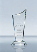 2D Engraved AuraWave Crystal Trophy Award