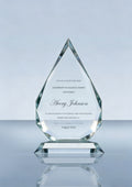 2D Etched Flame Crystal Trophy Award