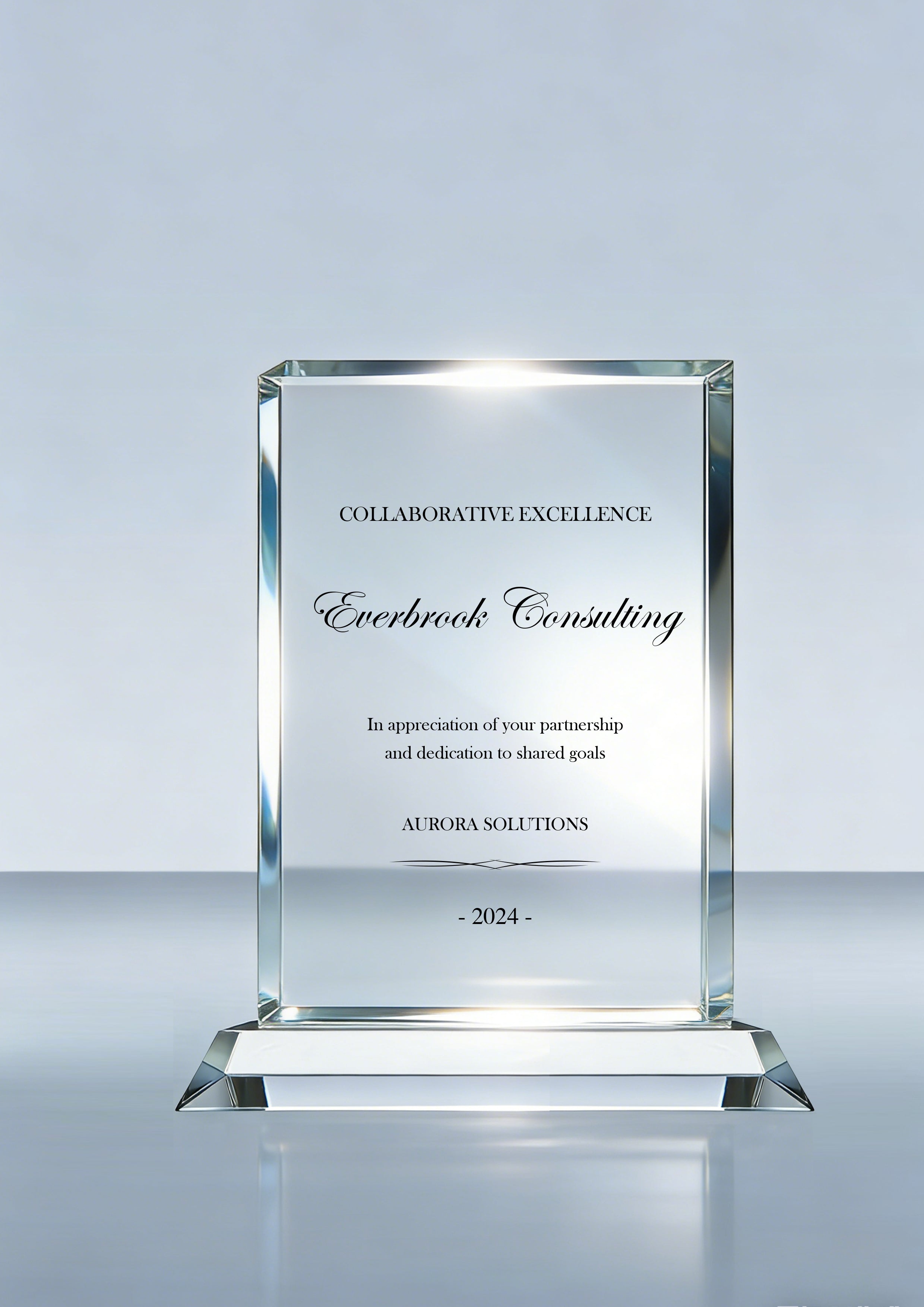 2D Etched Rectangle Crystal Trophy Award