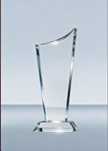 Engraved AuraWave Crystal Trophy Award