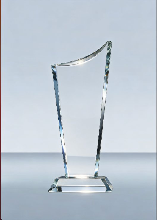 Engraved AuraWave Crystal Trophy Award