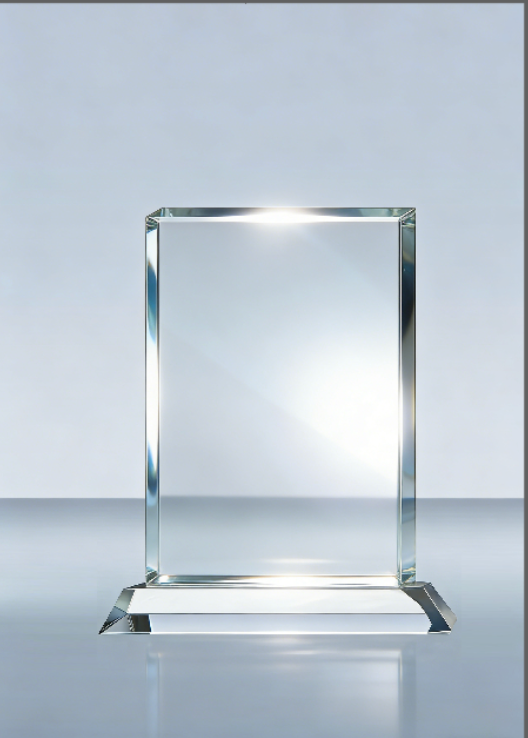 Etched Rectangle Crystal Trophy Award
