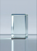 Etched Block Crystal Trophy Award